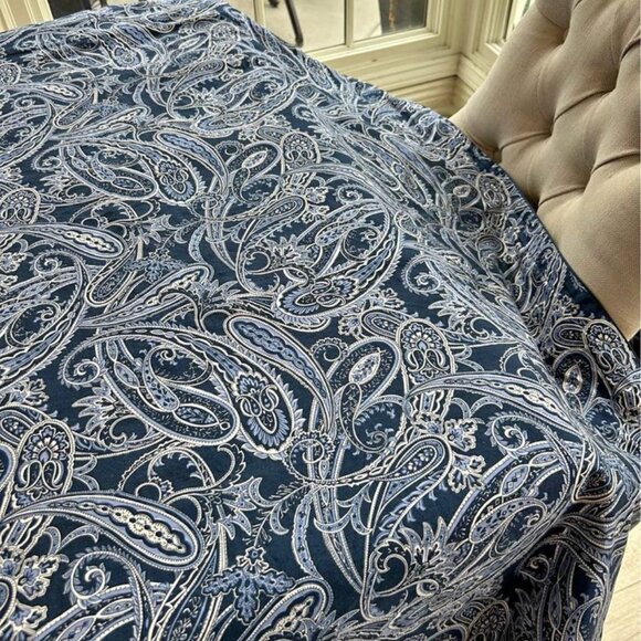 Ralph Lauren Costa Azzurra Navy K/CK Paisley Duve Cover Set. 2 King Pillowcases - Picture 3 of 7